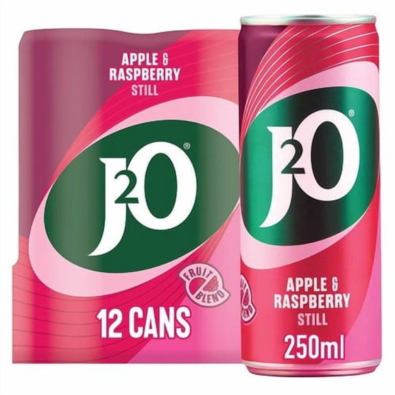 J2O Apple & Raspberry 12 x 250ml, British Import (Pack of 2)