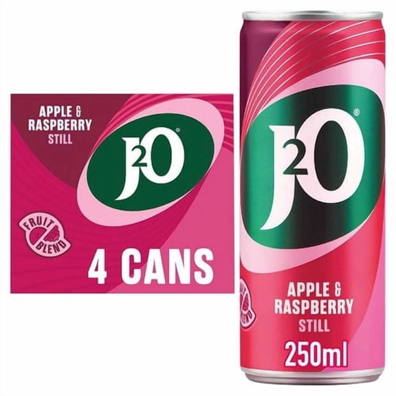 J2O Sparkling Apple & Raspberry 4 x 250ml, British Import (Pack of 2)