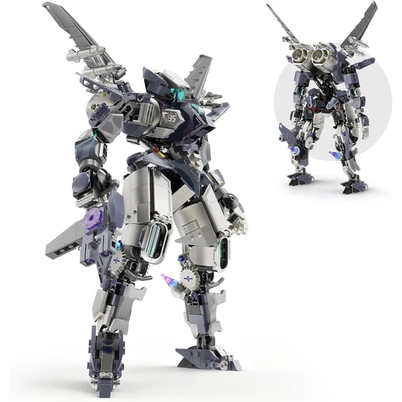 J35 Mech Robot Transforming Building Blocks Set for Adults, Combat Warrior Justice Hero Soldier Mech Model Building Kit, Cool Creative Robots Toys Gift for Teens 14+, 700+ Pieces