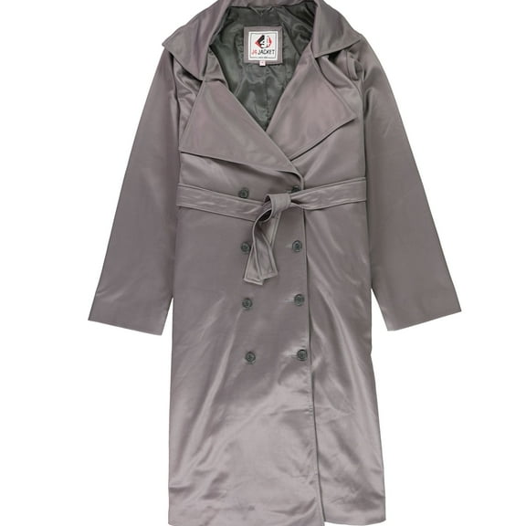 J4 Jacket Womens Belted Trench Coat, Purple, Medium