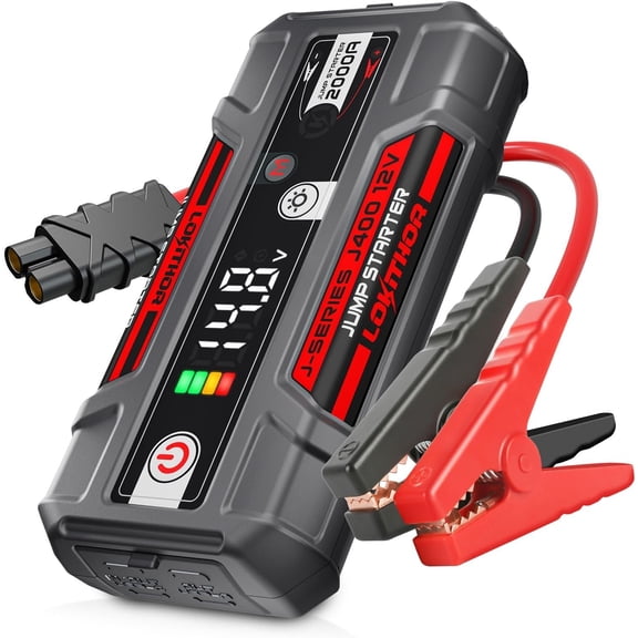 J400 2000A Portable Jump Starter, 12V Lithium Battery Booster with ConnectMax Tech, Smart Digital Display, Car Jumper Box for Up to 8.0L Gas & 6.0L Diesel Engines