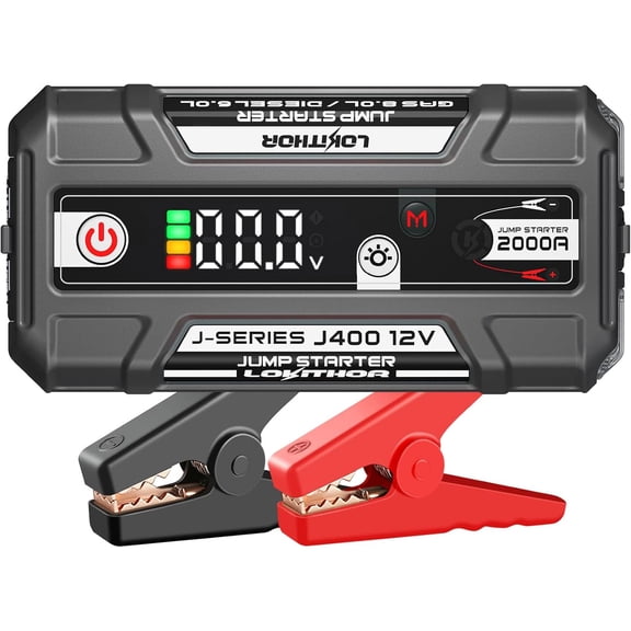 J400 Portable Jump Starter 2000A, 12V Lithium Battery Booster with ConnectMax Tech, Smart Digital Display, Car Jump Box for Up to 8.0L Gas & 6.0L Diesel Engines