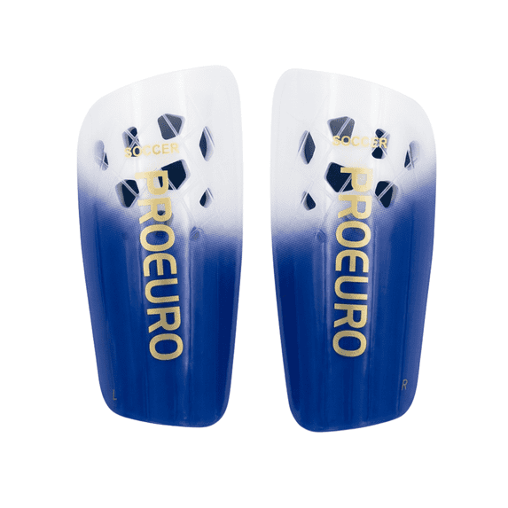 J4K Inc Adult Soccer Shin Guards with Sleeve, Dual Strap Closure, Large, Blue