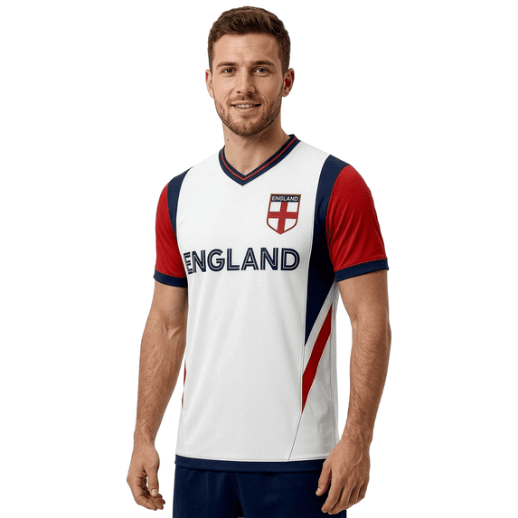 J4K Inc. England Soccer Fan Jersey, 100% Polyester, YS-XXL, 1-Pack