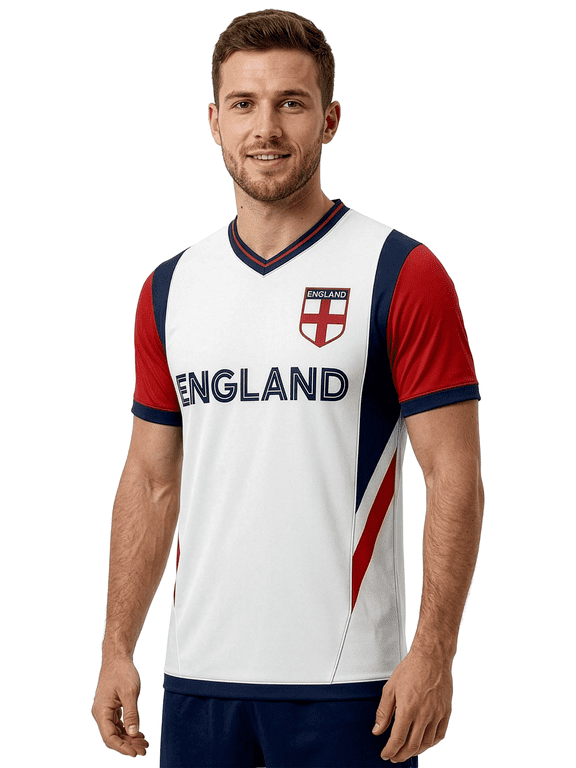England Soccer Fan Jersey, 100% Polyester, YS-XXL, 1-Pack