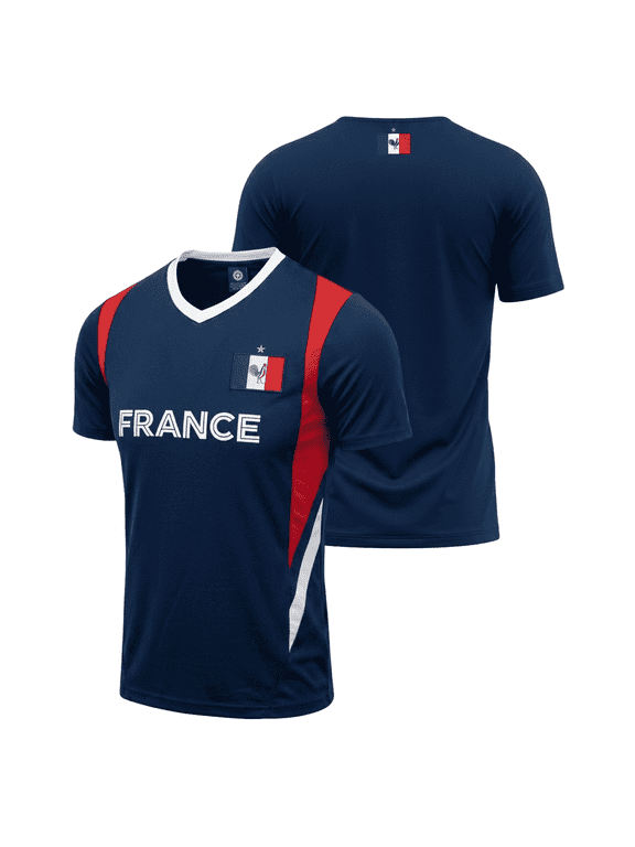 France Soccer Fan Jersey, 100% Polyester, YS-XL, 1-Pack
