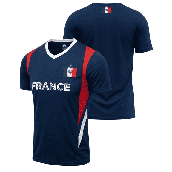J4K Inc. France Soccer Fan Jersey, 100% Polyester, YS-XL, 1-Pack