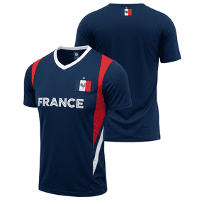 J4K Inc. France Soccer Fan Jersey, 100% Polyester, YS-XL, 1-Pack