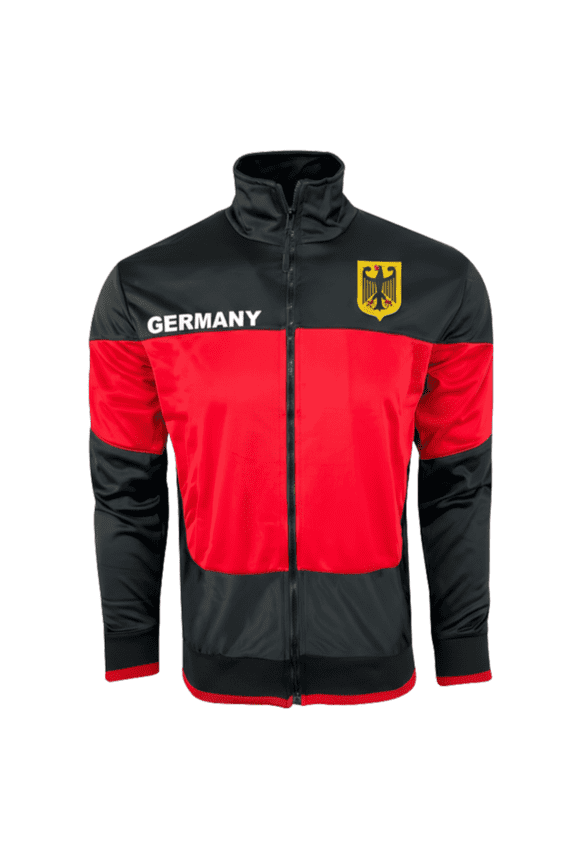 Inc. Men's Germany Flag Fan Track Jacket, 100% Polyester, Red/Black, S-XL