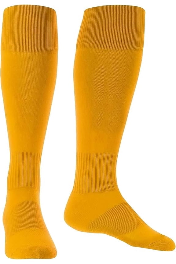 Knee‑High Performance Soccer Socks, Moisture‑Wicking Athletic Fit, Child, 3‑Pack, Gold