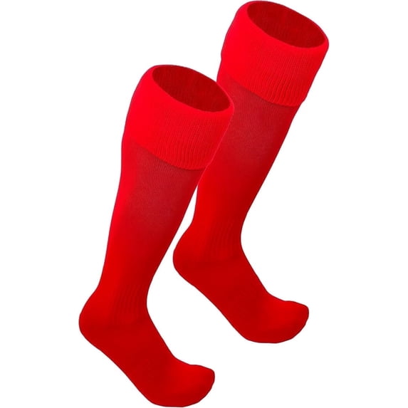 J4K Inc Soccer Socks – Moisture‑Wicking Knee‑High Athletic Fit, Youth (Shoe Size 3–7), 3‑Pack, Red