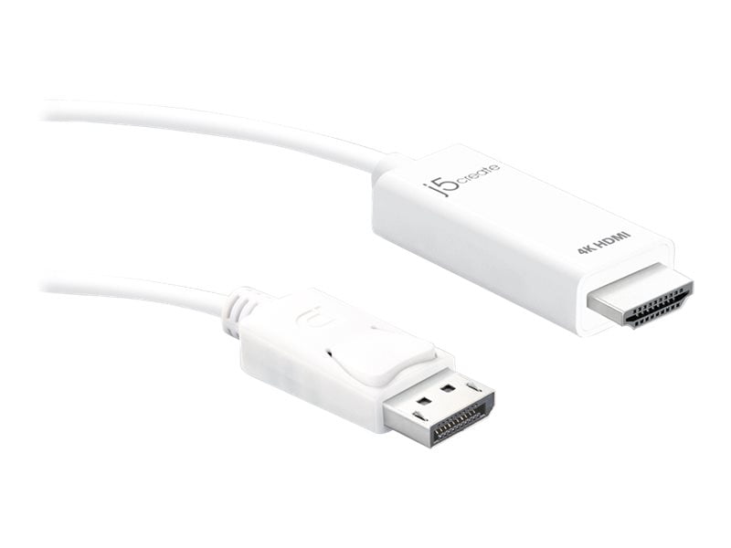 j5create - 6' DisplayPort-to-HDMI Cable - White