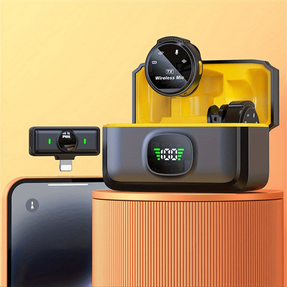 J6 Wireless Lavalier Microphone Plug & Play Lapel Mic for Video Recording Vlog Live Streaming & Interviews Ios