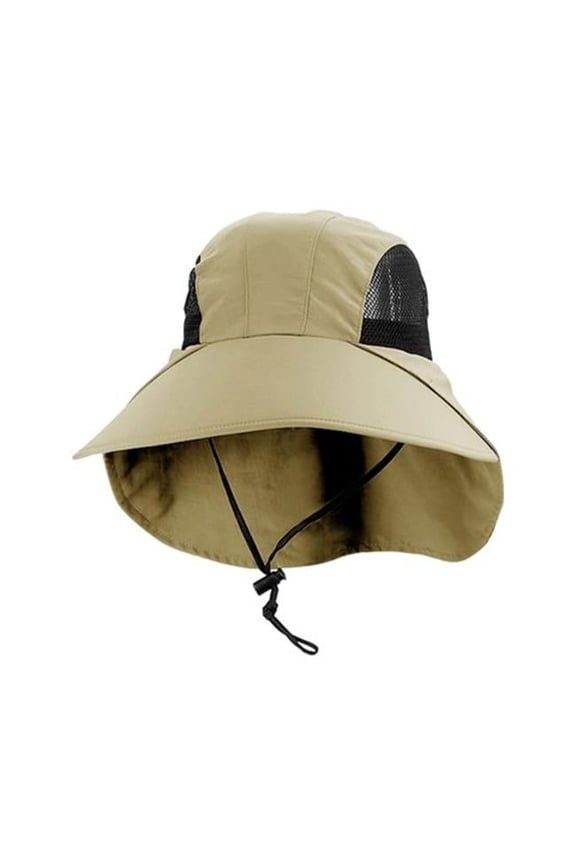 J7003 Large Bill Flap Cap With Mesh Side Panels, Khaki