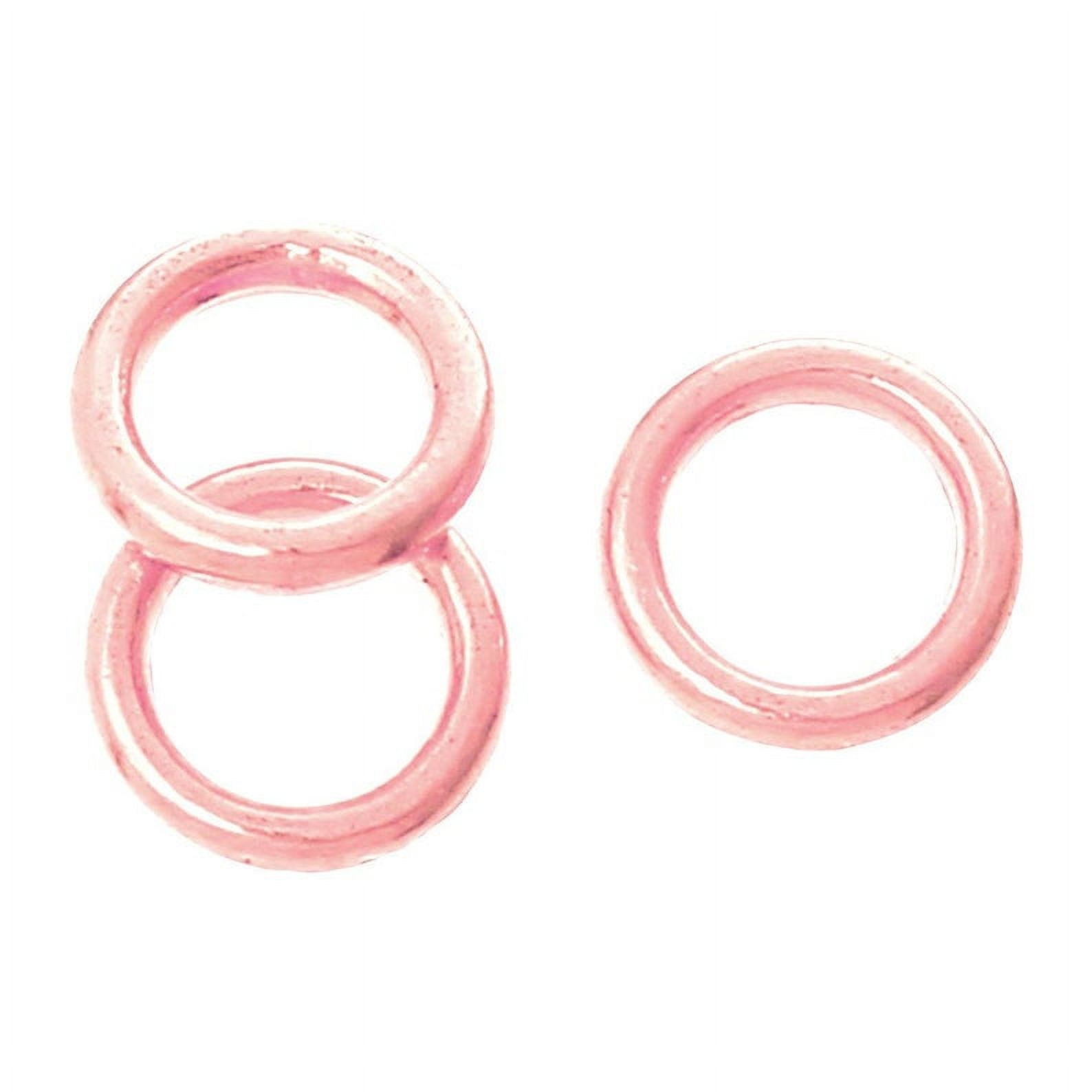 J704B - 1000 pcs Rose Gold Plated Soldered Closed Jump Rings - 6mm - 18 Gauge (1.2mm Thick)