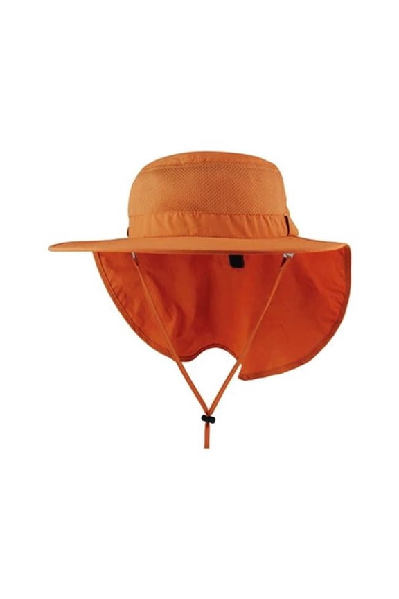 J7243 Taslon UV Large Bill Hat With Roll-Up Flap, Orange