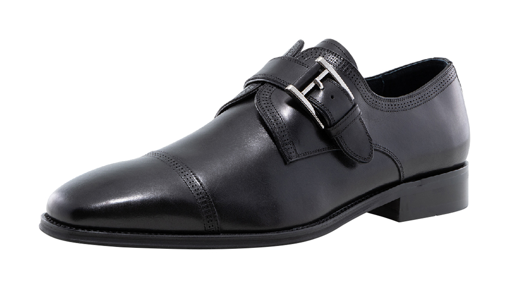 J75 Men's McNeil Leather Single Monk Strap Cap-Toe Dress Shoe | Hand Painted Formal Dress Shoes - image 1 of 5