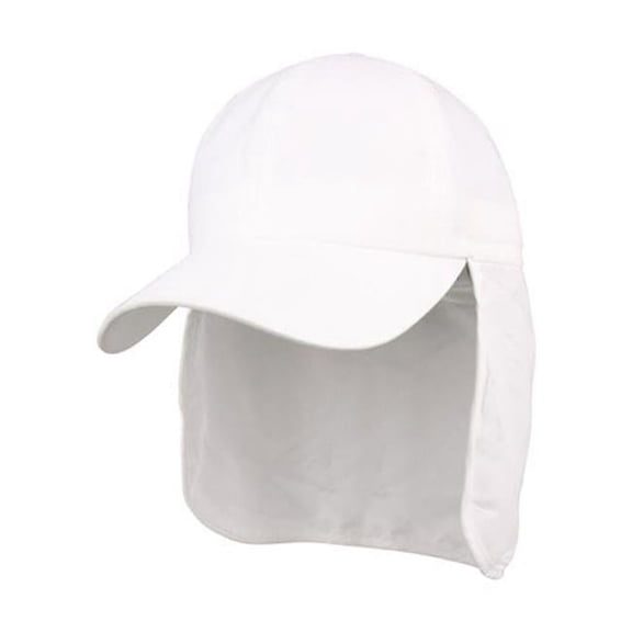 J7667 Brushed Microfiber Cap With Flap, White