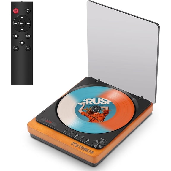 JA-310R Retro Wooden Compact CD Player with Bluetooth 5.3 Transmitter/Optical/USB/AUX, Lossless HiFi Audio Desktop CD Player with Remote Control for Home Audio System (No Built-in Speakers & Battery)