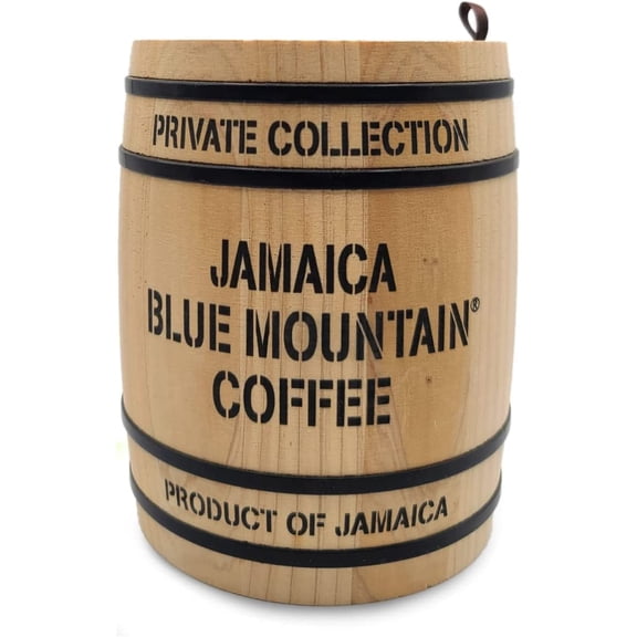 JA Coffee 100% Jamaica Blue Mountain Coffee, Mini Barrel - Medium Roast, Whole Beans - Premium Arabica, Barrel of 225 grams (0.5 Pounds - 7.9 ounces)