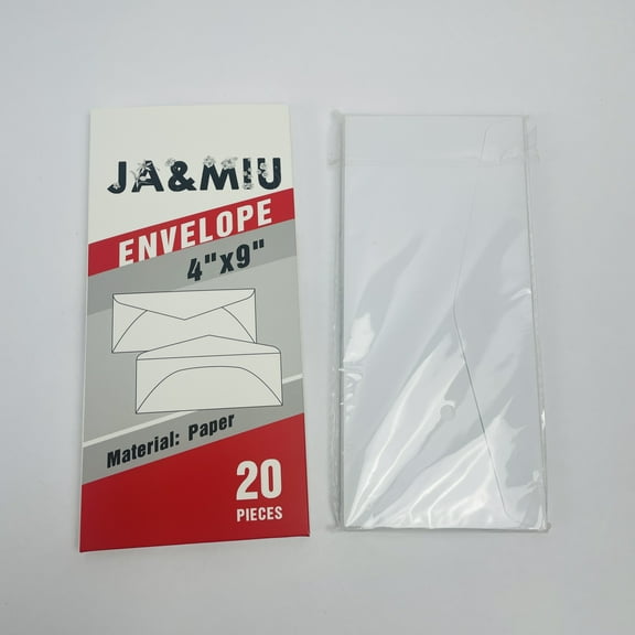 JA&MIU 20 Pcs Blank Envelopes 4 x 9 Inch Vintage Rectangle Elegant Envelopes