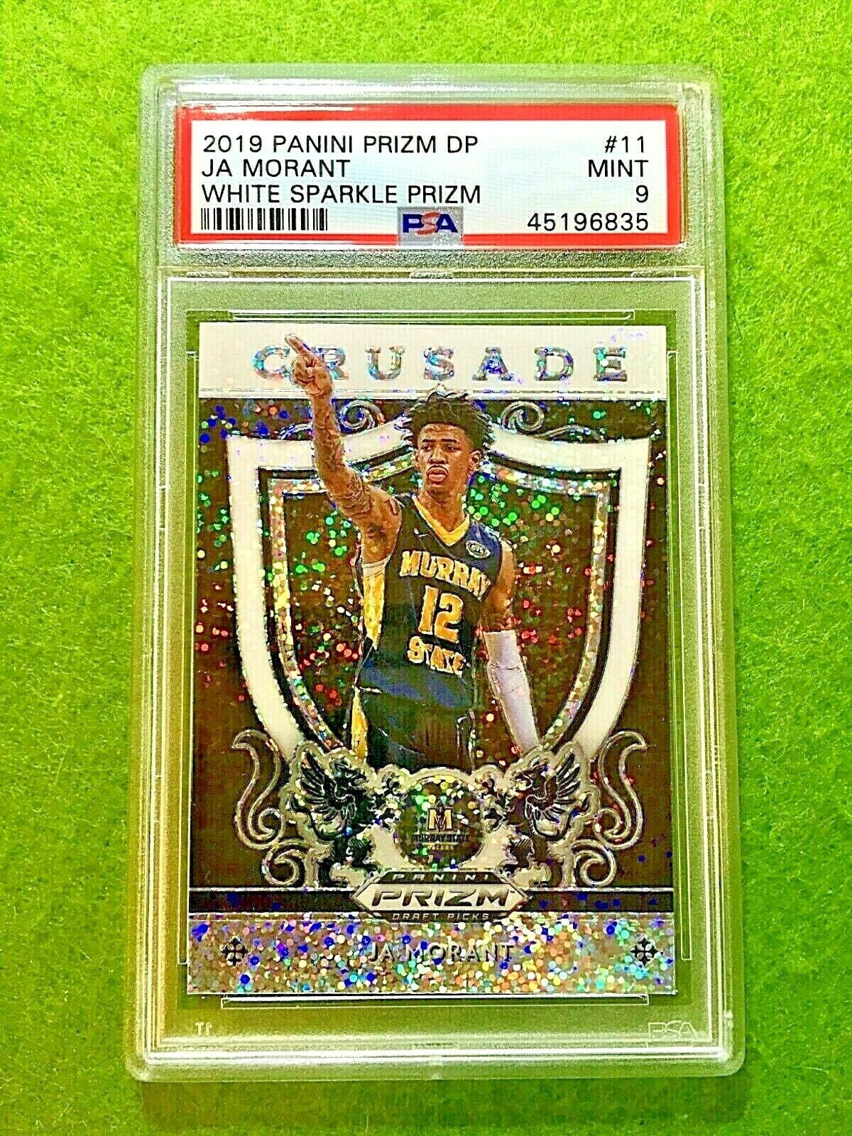 JA MORANT PRIZM WHITE SPARKLE /20 ROOKIE CARD GRADED PSA 9