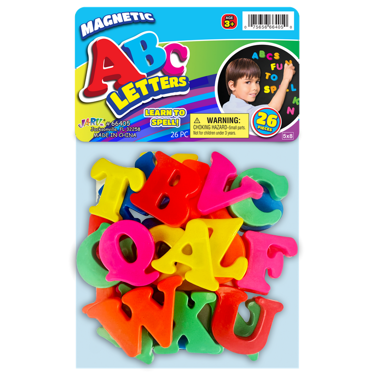 JA-RU ABC's Magnetic Letters or Numbers, 26 Pieces, Multi-Color