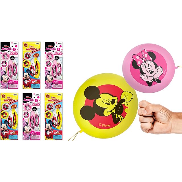 JARU Disney Mickey & Minnie Mouse Punch Balloon (6 Pack 12 Balloons