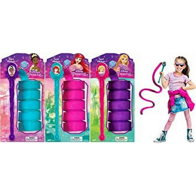 Ja-Ru Disney Princess Twirl Ribbon Wand on A Stick (3 Packs Assorted) Rapunzel, Ariel or Tiana. Dancing Ribbon Streamer. Silk Ribbon for Girls Toys Birthday