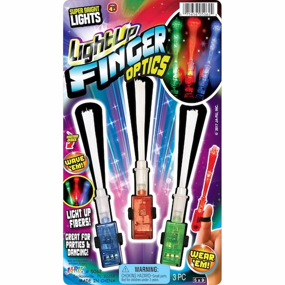 JA-RU Fiber Optic Finger Lights (Pack of 3)