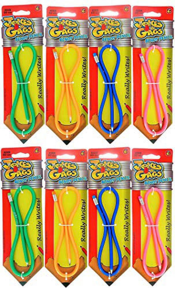 JA-RU Flexible Bendy Pencil 20 inches 20 Long (8 Units Assorted Color)  Really Writes Soft Bending Pencils for Kids and Adults. Fun Pens Great  Birthday Party Favor School Supply Toy. #1367-8p 