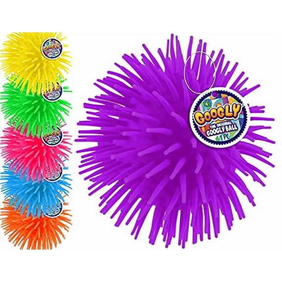 JA-RU Googly Rubber Stretchy Ball (6 Assorted) Soft Squishy, Cool Toy for Kids and Adults. W-22163-6