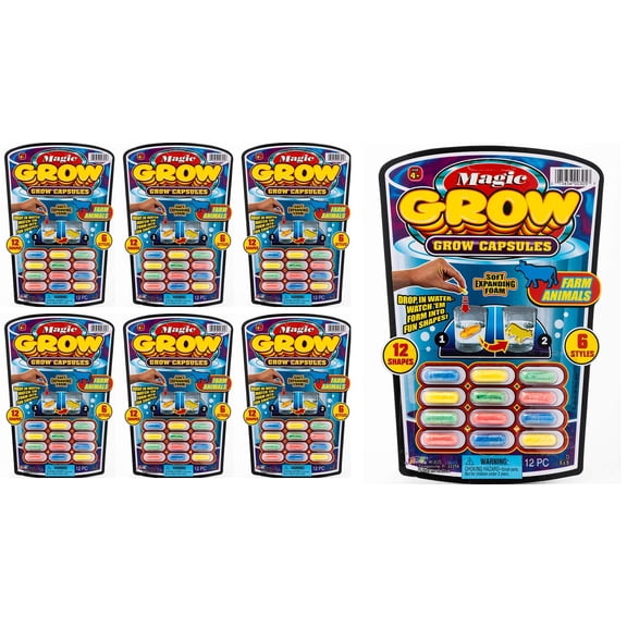 JA-RU Magic Grow Capsules Water Growing Toys (6 Pk) W-305-6