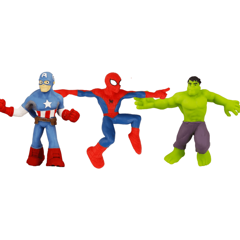 JA-RU Avengers Super Stretch Squishy Superheroes: Hulk, Captain