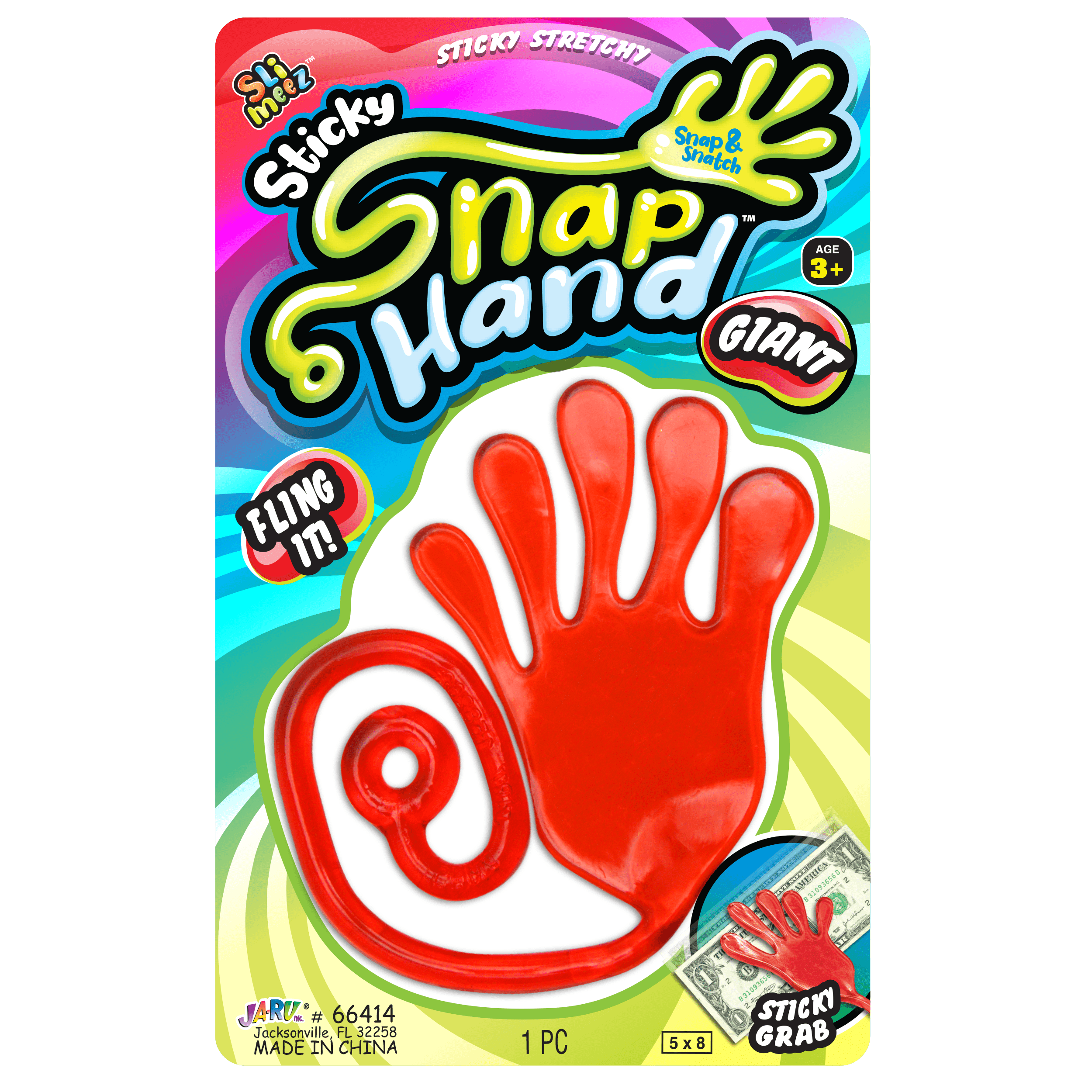 JA-RU Slim-Eez Stretchy Sticky Giant Snap Hand, 4 Colors May Vary