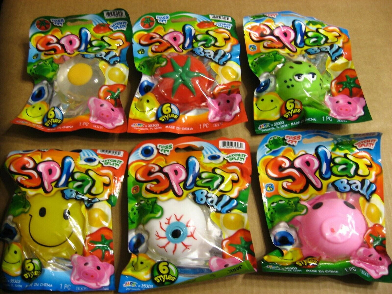 JA-RU Splat Ball Assorted, Sticky and Stretchy, 1 Random Choice, 4.7 ...