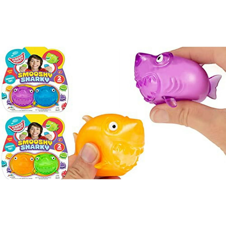 JA RU Sticky Shark Mochi Squishy Toy Sticker 2 Pack Cute Mini Squishies Sea Animal Toys for Kids Adult. Party Favors WM 4345 2