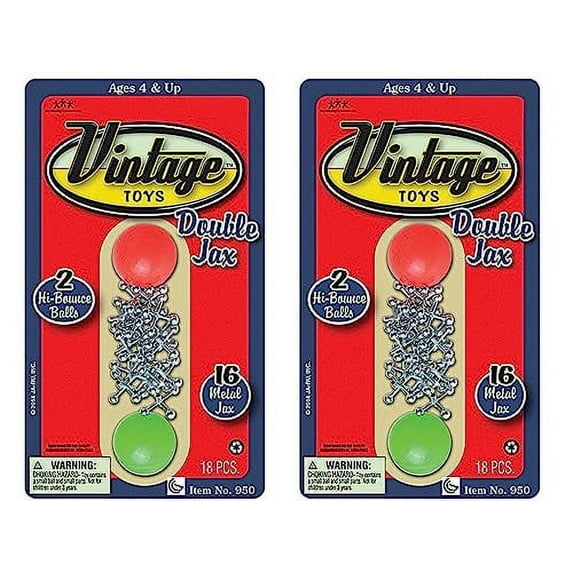 JA-RU Vintage Metal Jacks Game Set (2 Packs + Sticker) Party Favors Mini Jax Toy for Kids. W-950-2