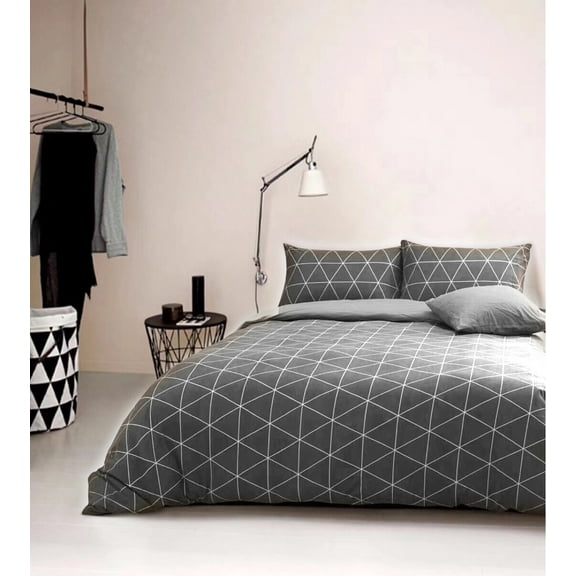 JAAE 3 Piece Bedding Duvet Cover Set Microfiber with Zipper Closure, Ties - Modern Style King