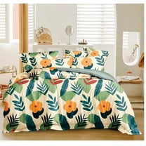 JAAE 3 Piece Bedding Duvet Cover Set Microfiber with Zipper Closure, Ties - Modern Style King