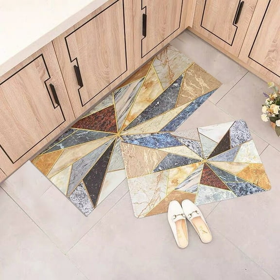 JAAE Anti Fatigue Kitchen Rug Set 2 Piece Non Slip Cushioned Kitchen Floor Mat Waterproof Comfort Standing Kitchen Mat(17"x26"+17"x47")#23
