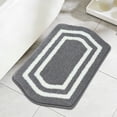 thumbnail image 1 of JAATOP Bathroom Rugs 17"x 27", Non-Slip TPR Backing Bath Mats Rugs for Bathroom Floor , Soft Shag Machine Washable Shower Bath Mat for Bathroom Decor, Absorbent Bath Mat, Gray, 1 of 8