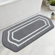 JAATOP Bathroom Rugs 24"x 48", Non-Slip TPR Backing Bath Mats Rugs for Bathroom Floor , Machine Washable Mat, Gray