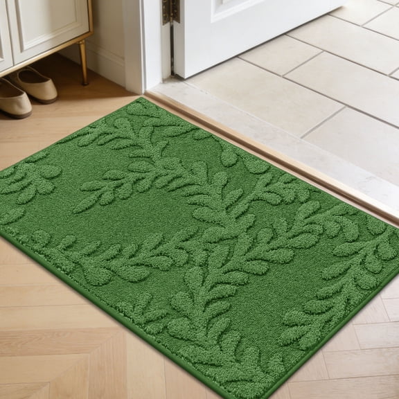 JAATOP Doormat Indoor 20"x 32", Dirt Trapper Entryway Rugs, Washable Welcome Mat for Inside, Entryway Rug Floor Mats Machine Washable,Green