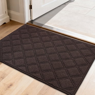 JAATOP Doormat Indoor 20"x 32", Non Slip Entryway Rugs Washable Welcome Mat for Inside, Front Door Mat for Entrance, Dirt Trapper, Brown