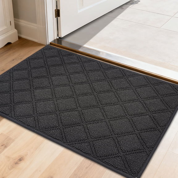 JAATOP Doormat Indoor 20"x 32", Non Slip Entryway Rugs Washable Welcome Mat for Inside, Front Door Mat for Entrance, Dirt Trapper, Dark Gray