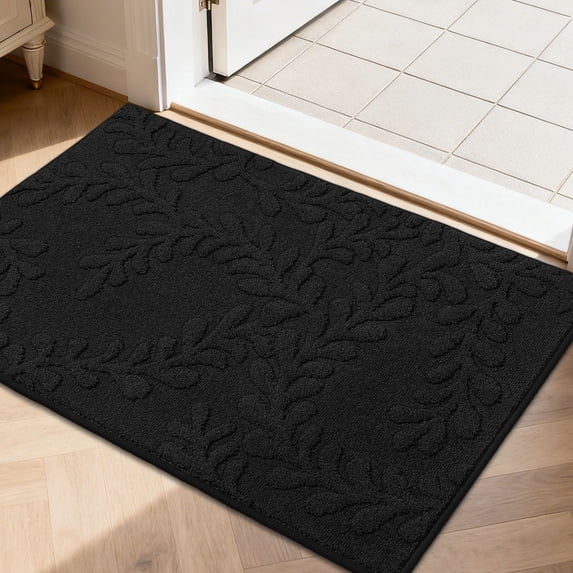 JAATOP Doormat Indoor 24"x 36", Dirt Trapper Entryway Rugs, Welcome Mat for Inside, Non-Slip, Machine Washable, Black