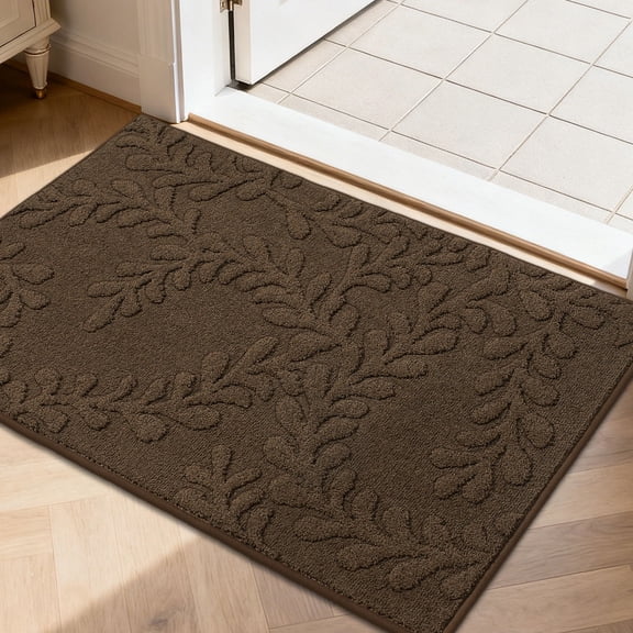 JAATOP Doormat Indoor 24"x 36", Dirt Trapper Entryway Rugs, Washable Welcome Mat for Inside, Entryway Rug Floor Mats Machine Washable, Brown