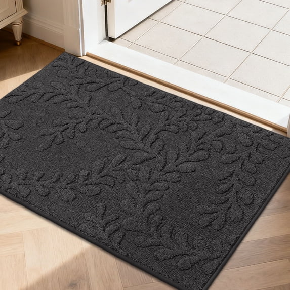 JAATOP Doormat Indoor 24"x 36", Dirt Trapper Entryway Rugs, Washable Welcome Mat for Inside, Entryway Rug Floor Mats Machine Washable, Dark Gray