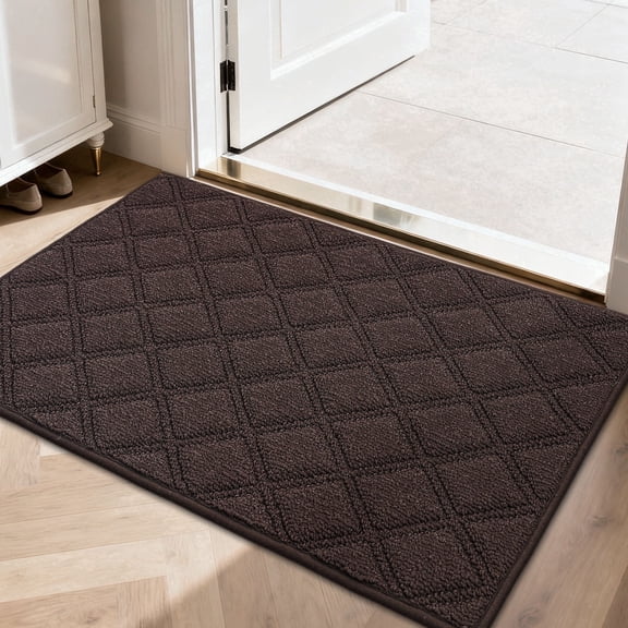 JAATOP Doormat Indoor 24"x36", Dirt Trapper Mat for Entryway Indoor, Non Slip Washable Welcome Mat, Brown